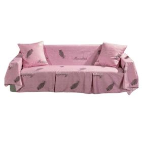 Pink Feather Sofa Cover, Couch Slipcover