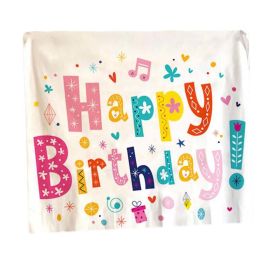 Happy Birthday Tapestry Photo Backdrop Stars Hanging Blankets Party Decorate Wall Tapestry; 51x59 inch