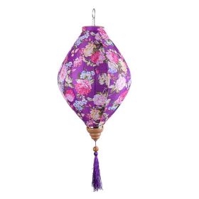 12inch Purple Peony Chinese Cloth Hanging Lantern