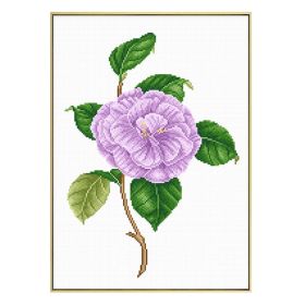 11 X 16 inch Cross Stitch Wall Decoration with Purple Flowers