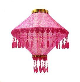 Classic Hot Pink Tassels Hanging Lantern 14"