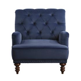 Luxurious Blue Velvet Living Room Accent Chair