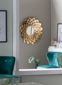 Mirror With Gold Floral Wall Decor