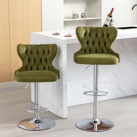 Adjustable Swivel Velvet Barstools