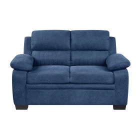 Comfortable Plush Blue Loveseat