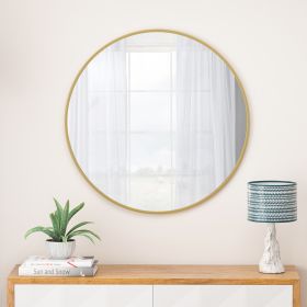 28 Inch Gold and Circular Wall Mirror