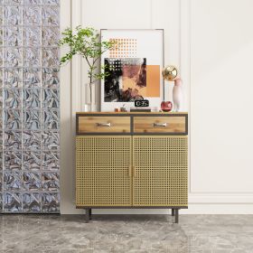 Golden Sideboard, Modern Furniture Made with Iron + Bamboo