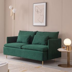 Modern Upholstered Emerald Loveseat Sofa