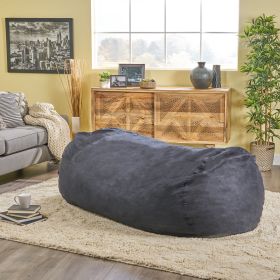 Jasper Traditional 8 Foot Cylindrical Suede Black Bean Bag