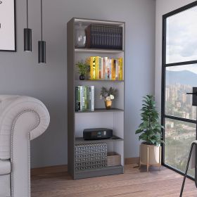 Vinton 4-Tier Bookcase with Modern Storage