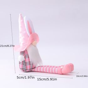 Easter Pink Gnome Decorations; Long Leg Swedish Tomte (Color: Pink Easter Men's Bunny)