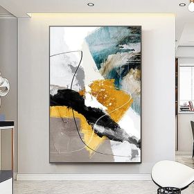 Handmade Abstract Gold Oil Painting On Canvas (size: 150x220cm)