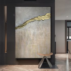 Hand Painted Texture Abstract Oil Painting Gold Foil Canvas Painting (size: 150x220cm)