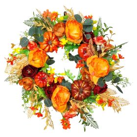 Artificial Fall Wreath Lifelike Decorative Wreaths (size: 50cm)