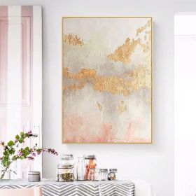 Handmade Abstract Oil Painting Minimalist Pink Picture Canvas, no frame (size: 90x120cm)