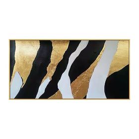 Handmade Gold Foil Abstract Oil Painting on Canvas, no Frame (size: 90x120cm)