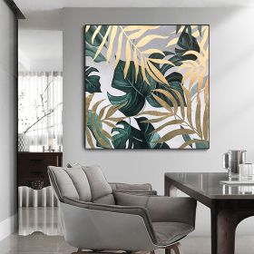 Large Abstract Handmade Oil Painting Gold Foil Painting on Canvas (Style: 1, size: 90x90cm)