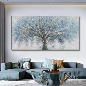 Hand Painted Oil Painting on Canvas Blue Abstract Trees Landscape (Style: 1, size: 100x150)