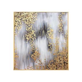 Hand Painted Abstract Oil Painting, Modern Gold Leaf (size: 60x60cm)